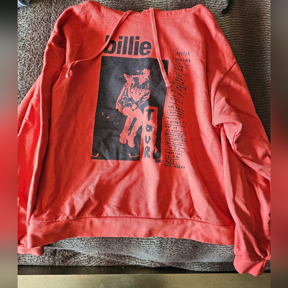 Billie Tour Graphic Sweatshirt - Coral